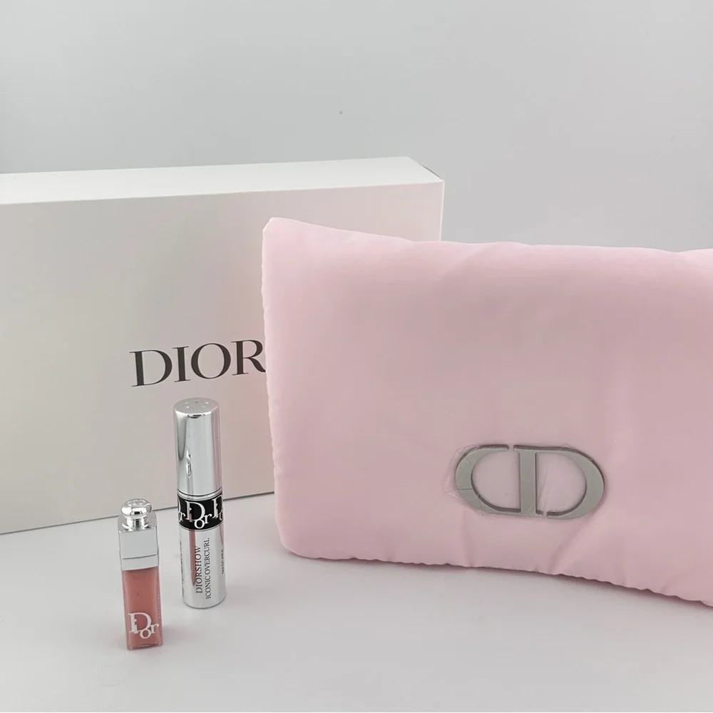 🆕 DIOR Limited Edition Pink Makeup Set w/ Cosmetic Bag, Lip Gloss & Mascara NIB - Picture 11 of 11
